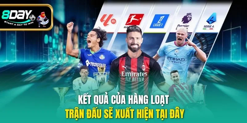 Kết quả của hàng loạt trận đấu sẽ xuất hiện tại đây